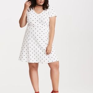 Torrid Heart Print Textured Skater Dress 2X